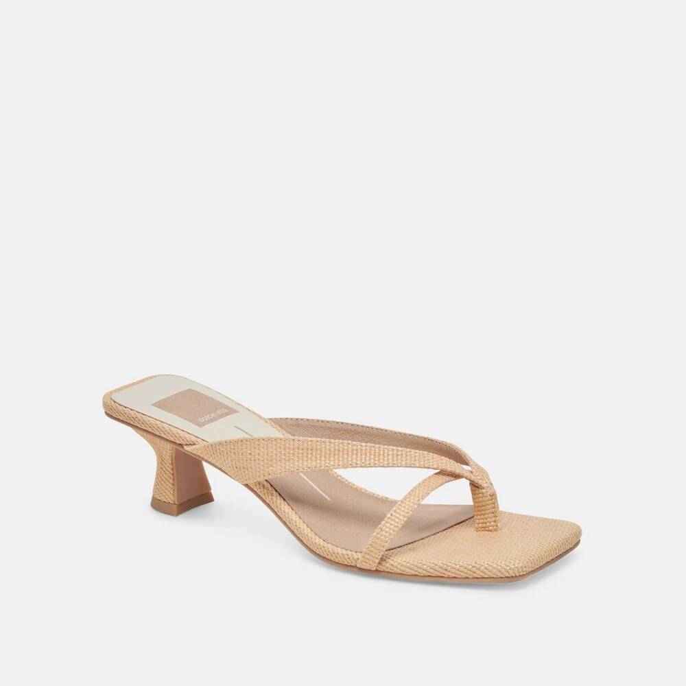 NEW DOLCE VITA women's brevel heels in natural raffia